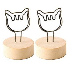 패브쉬 카드나 명함을 꽂을 수 있는 메시지 우드 꽂이 고양이, 2개, 1단 문구/오피스/사무용품 전문관 반품 최저가 14,540원
