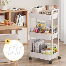 메이리빙 다용도 이동식 트롤리, 화이트, 3단 홈인테리어/싱글하우스 반품 최저가 8,090원