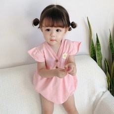 스타도어 여아용 투버튼 플라워 민소매 바디수트 출산/유아동/출산준비물/선물 반품 최저가 8,450원