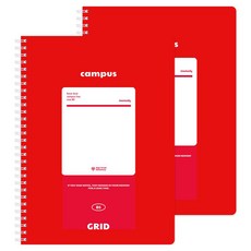 모모디 심플 디자인 비비드 컬러 마제틱 스프링 그리드 노트 80p, 레드, 2개 문구/오피스/학용품/수업준비 반품 최저가 6,640원