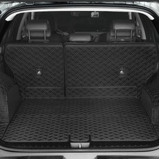 디테일링 우븐블럭 프리미엄 풀커버 트렁크매트 + 킥매트 + 가죽보호제 세트, 블랙 + 블랙, EV9 MV 6인승 3열 수동폴딩 자동차용품/인테리어 반품 최저가 106,780원