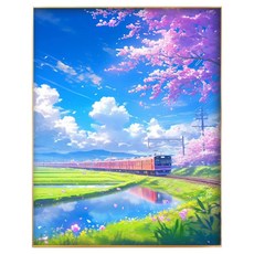 썬문 캔버스형 페인팅 풍경 유화그림 그리기, 풍경 1, 1개 문구/오피스/미술/화방용품 반품 최저가 9,700원