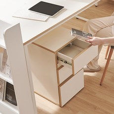 윌로우 코니 책상 서랍장, 크림버치, 3단 홈인테리어/가구 반품 최저가 63,600원