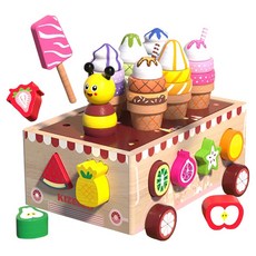 키젤로 유아 소근육 발달 아이스크림 프루트 푸드트럭, 혼합색상, 1개 완구/취미/신생아/영아완구 반품 최저가 34,150원