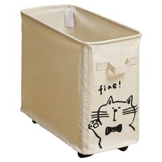 원티크 이동식 귀여운 고양이 패브릭 빨래바구니, 베이지 홈인테리어/바구니/바스켓 반품 최저가 8,830원