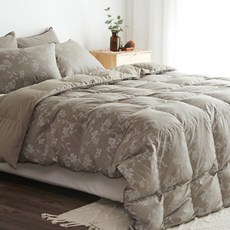 라뽐므 리플라워 구스이불 한겨울용 + 노르빅 이불커버+ 매트커버 + 패드 + 베개커버 세트, 다크그레이(이불), 어반화이트(이불커버, 매트커버, 패드, 베개커버) 홈인테리어/침구 반품 최저가 150,750원