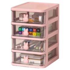 KODACHIEF 보관정리 사무용 수납함 13.4 x 17 x 21 cm, 핑크, 4단 문구/오피스/사무용품 전문관 반품 최저가 4,930원