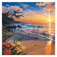 모노젠트 DIY 명화 풍경 그림그리기 세트 40 x 50 cm, Type A, 1개 문구/오피스/미술/화방용품 반품 최저가 8,140원