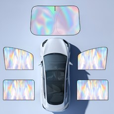 오토크루 차량용 홀로그램 햇빛가리개 5p 세트 대형, 실버, 1세트 자동차용품/인테리어 반품 최저가 14,970원