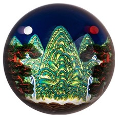 율아트 민화 일월오봉도 크리스탈 문진, 1개 문구/오피스/미술/화방용품 반품 최저가 12,200원