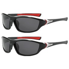 그래다다 흘러내리지 않는 고급 자외선차단 편광 스포츠 선글라스, 블랙 + 레드, 2개 스포츠/레저/기타스포츠 반품 최저가 8,550원
