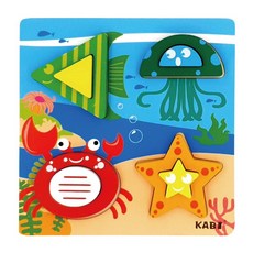 KABI 감각 지능 발달 원목 입체퍼즐 해상 동물 21029, 해상 동물(21029), 1개 완구/취미/블록놀이 반품 최저가 5,640원