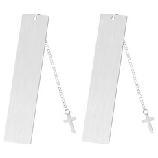 굄스 깔끔하고 심플한 스테인리스 스틸 책갈피 26 x 13 cm, 화이트십자가, 2개 문구/오피스/사무용품 전문관 반품 최저가 5,950원