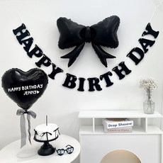 빅 리본 레터링 생일 파티 풍선 세트, 블랙, 1세트 완구/취미/파티/마술도구 반품 최저가 11,470원