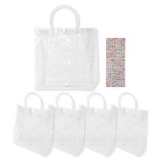 유니아트 투명비치백 꾸미기 대 5p + 스티커 세트 5인용, 혼합색상, 1세트 문구/오피스/미술/화방용품 반품 최저가 6,300원