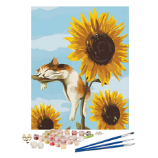 리오투 DIY 유화 그림 세트, 해바라기, 1세트 문구/오피스/미술/화방용품 반품 최저가 12,110원