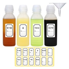 홈메이드 흐르지않는 깔끔 소스통 300ml x 4p + 깔대기 + 양념라벨 12p 세트, 1세트, 1200ml 주방용품/밀폐저장/도시락 반품 최저가 6,100원