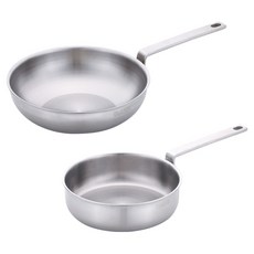 리빙아트 인덕션 316Ti 통5중 프리미엄 스텐 프라이팬 세트 2개, D, 1세트, 소테팬 24cm + 궁중팬 28cm 주방용품/냄비/프라이팬 반품 최저가 125,310원