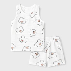 유니프랜드 아동용 통기성 심플베어 민소매 내의 상하의 세트 출산/유아동/유아동패션 반품 최저가 8,900원