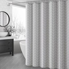 오엔리빙 방수 샤워커튼 + 커튼링 세트, 헤링본 그레이, 1세트 홈인테리어/욕실용품 반품 최저가 8,090원