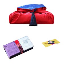 팔복상회 전통공예품 현금 예단 세트 청홍 신랑 봉채 2색함 + 예단보 황금색, 혼합색상, 1개 문구/오피스/카드/엽서/봉투 반품 최저가 8,510원