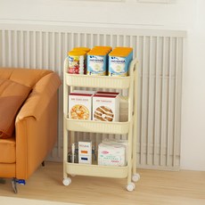 파스텔 컬러 미니멀한 트롤리 BRP417 소형 3단, 레몬 홈인테리어/싱글하우스 반품 최저가 13,970원