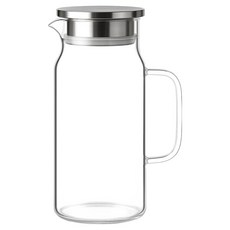 발룬피니 스텐 304 뚜껑 내열유리 물병, 투명, 1.2L, 1개 주방용품/밀폐저장/도시락 반품 최저가 8,210원