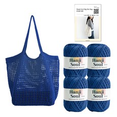 yarna 한지소울 빅 네트백 한지소울 50g x 4p + 인쇄도안 세트, 705 블루, 1세트 홈인테리어/DIY 패키지 반품 최저가 22,720원
