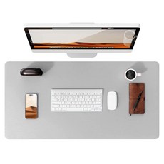 하늬통상 책상 가죽 데스크매트 대형, 라이트그레이 문구/오피스/사무용품 전문관 반품 최저가 8,630원