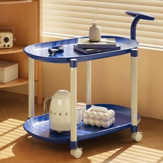 맙소샵 클래식 선반 이동식 트롤리 카트 2단 BRP432, 블루 홈인테리어/싱글하우스 반품 최저가 16,350원