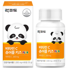 락피도 비타민 C 츄어블 키즈 72g, 60정, 1개 출산/유아동/어린이 건강식품 반품 최저가 11,880원