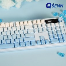 큐센 Q104 LCD 풀윤활 가스켓 유무선 블루투스 기계식 키보드 하이무 저소음 위스퍼, 제조사축, 그라데이션 블루소다 가전디지털/키보드/마우스 반품 최저가 49,860원