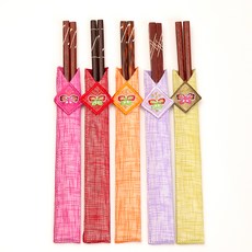하율공방 옻칠 대추나무 젓가락 5종 + 집 5종 세트, 혼합색상, 1세트, 젓가락 5쌍, 젓가락집 5p 주방용품/젓가락 반품 최저가 5,400원