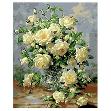 타미나요 간편한 DIY 그림그리기 세트 40 x 50 cm, 백 모란, 1세트 문구/오피스/미술/화방용품 반품 최저가 17,720원