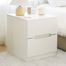 코멧 홈 라운드 다용도 2단 서랍 침대 협탁, 화이트, 1개 홈인테리어/가구 반품 최저가 19,160원