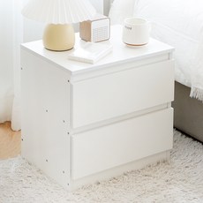 코멧 홈 베이직 2단 서랍 침대 사이드 협탁, 화이트, 1개 홈인테리어/가구 반품 최저가 16,080원