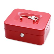 스틸박스 철재 열쇠 휴대용 금고 소, 레드 문구/오피스/사무용품 전문관 반품 최저가 6,740원