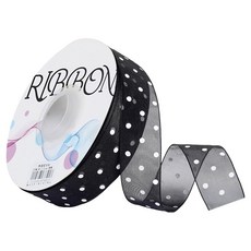 모던앳 쉬폰 도트 선물포장 리본, 블랙, 1개, 18m 문구/오피스/데코/포장용품 반품 최저가 7,500원