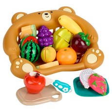 캐스비 플레이 곰돌이싹뚝놀이 과일 소꿉놀이 세트, 1세트, 혼합색상 완구/취미/역할놀이 반품 최저가 19,130원
