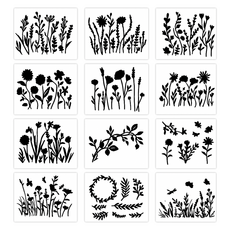 세컨드베스트 꽃 페인팅 스텐실 도안 꽃, 12개 홈인테리어/공구/철물/DIY 반품 최저가 7,900원