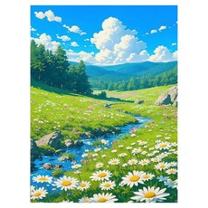 타미나요 깔끔한 DIY 그림그리기 40 x 50 cm, 산들 여름, 1개 문구/오피스/미술/화방용품 반품 최저가 13,840원