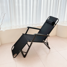 오브민 접이식 리클라이너 침대 의자 + 헤드쿠션 세트, 블랙 홈인테리어/싱글하우스 반품 최저가 26,250원