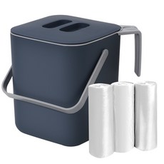 네이쳐리빙 모노블 음식물 쓰레기통 3L + 퓨어롤 비닐봉투 90p, 네이비 + 화이트, 1세트 주방용품/음식물쓰레기통 반품 최저가 8,310원