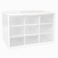 미소로운 다용도서랍 멀티수납박스 9칸 17.6 x 11.8 x 9.6 cm, 화이트, 3단 문구/오피스/사무용품 전문관 반품 최저가 8,850원