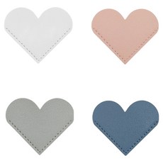 코라노트 가죽 하트 책갈피 4종 세트, 화이트, 핑크, 그레이, 블루, 1세트 문구/오피스/사무용품 전문관 반품 최저가 5,640원