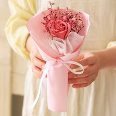 센트바스켓 비누 장미꽃 시네신스 생화 프리저브드 한송이 꽃다발, 핑크 홈인테리어/원예/가드닝 반품 최저가 4,540원