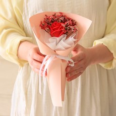 센트바스켓 비누 장미꽃 시네신스 생화 프리저브드 한송이 꽃다발, 레드 홈인테리어/원예/가드닝 반품 최저가 4,540원