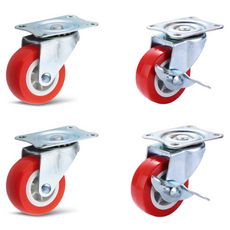 가팡 무소음 소형바퀴 캐스터 레드 3.81cm 회전형 2p + 브레이크형 2p, 1세트 생활용품/공구/철물/DIY 반품 최저가 4,360원