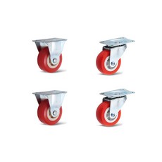 가팡 무소음 소형바퀴 캐스터 레드 3.81cm 고정형 2p + 회전형 2p, 1세트 생활용품/공구/철물/DIY 반품 최저가 8,190원