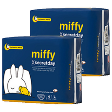 시크릿데이 미피 유기농 순면 입는 오버나이트, 대형, 4개입, 2개 생활용품/생리대/성인용기저귀 반품 최저가 5,460원